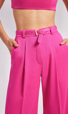 Alexia Satin Pants | Hot Pink