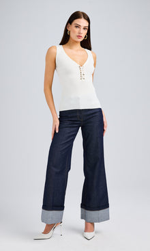 Pacey Sweater Tank | White