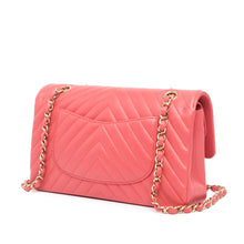 Chanel | Pre-Owned Medium Classic Chevron Lambskin Double Flap - III | Pink/Blush