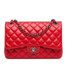 Chanel | Pre-Owned Jumbo Classic Caviar Double Flap - II | Red/Dark Red