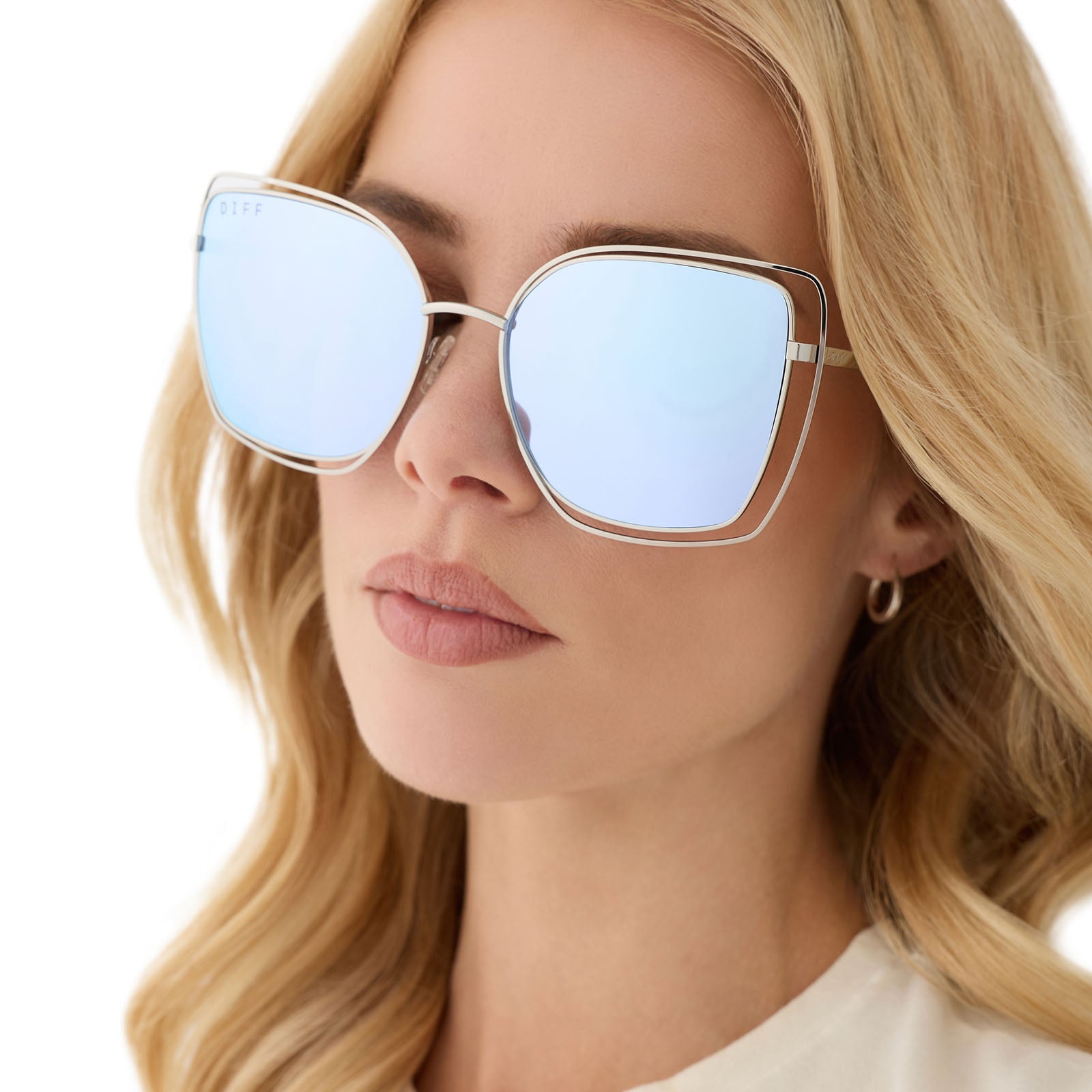 Womens | Jacqueline Sunglasses | Silver | Lavender Lenses