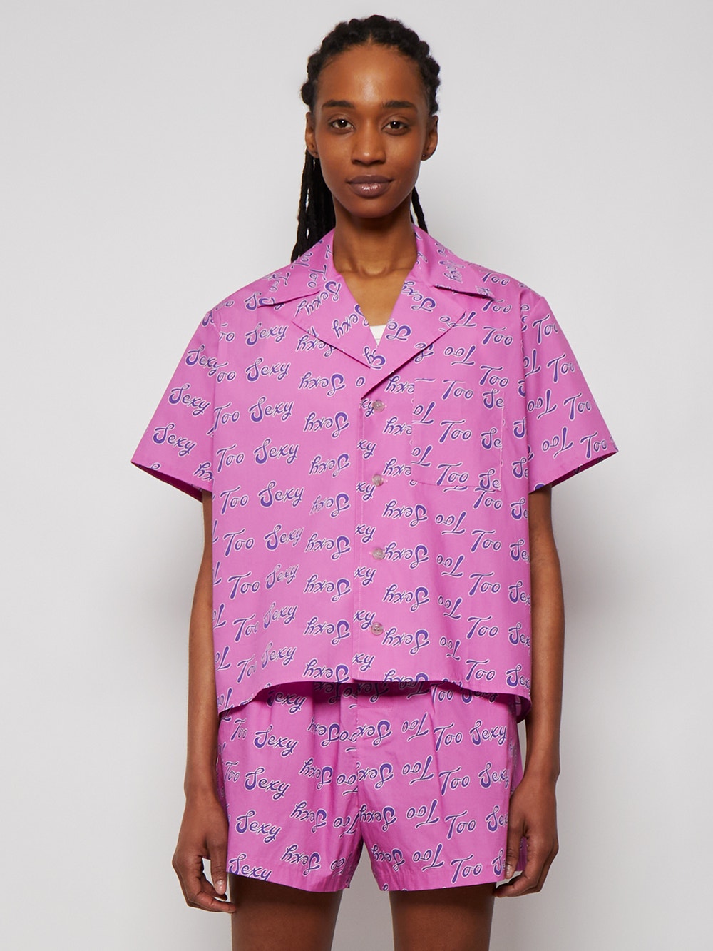 Women | Natasha Zinko | Too Sexy Print Hawaiian Shirt | Pink