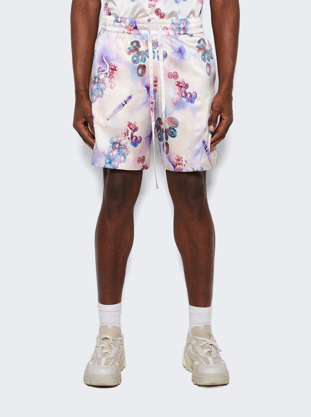 Men | NAHMIAS | Silk Shorts | Grape Print