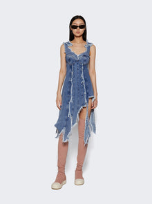 Women | Natasha Zinko | Distressed Denim Corset Dress | Light Blue