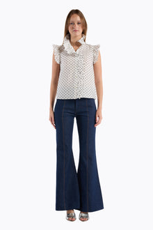 Marfa Top | White Black Dot