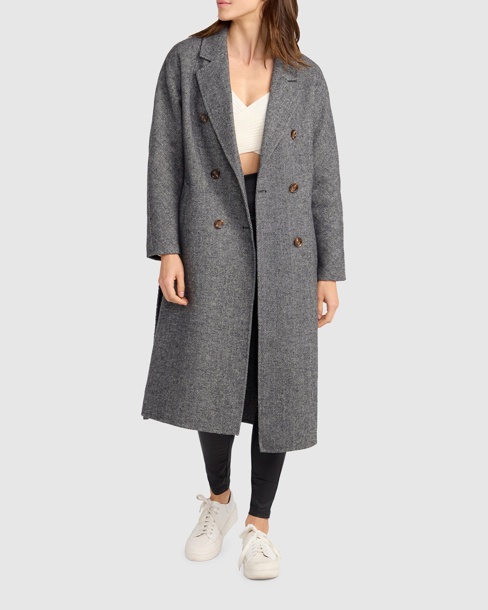 Standing Still Belted Coat | Women | Charcoal