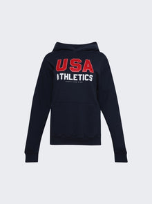 Women | Sporty & Rich | Usa Athletics Hoodie Navy And Red | Blue