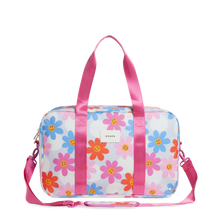 state bags rockaway duffle recycled polyester canvas daisies front view click to zoom