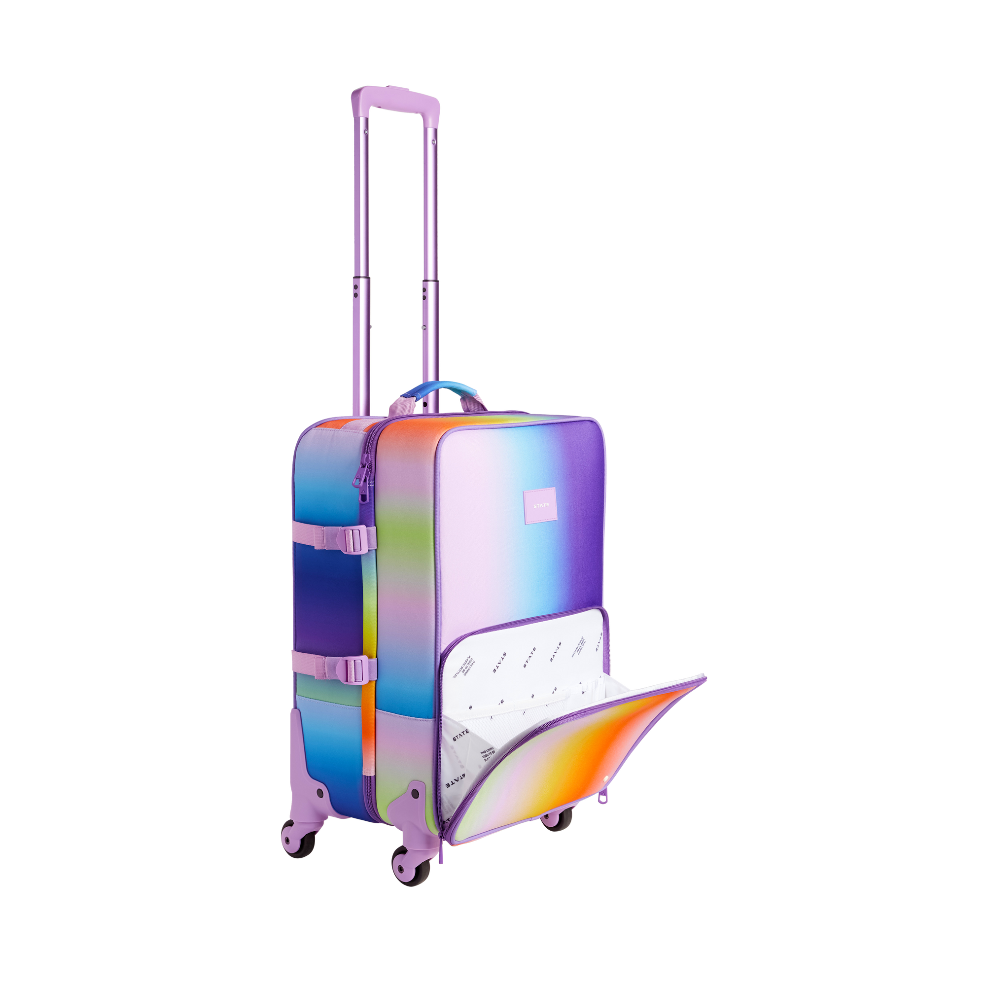 STATE Bags Logan Suitcase Rainbow Gradient  Side View Click to Zoom