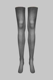 Cut And Curled Lurex Back Seamed Stockings 20D | Black/Gold