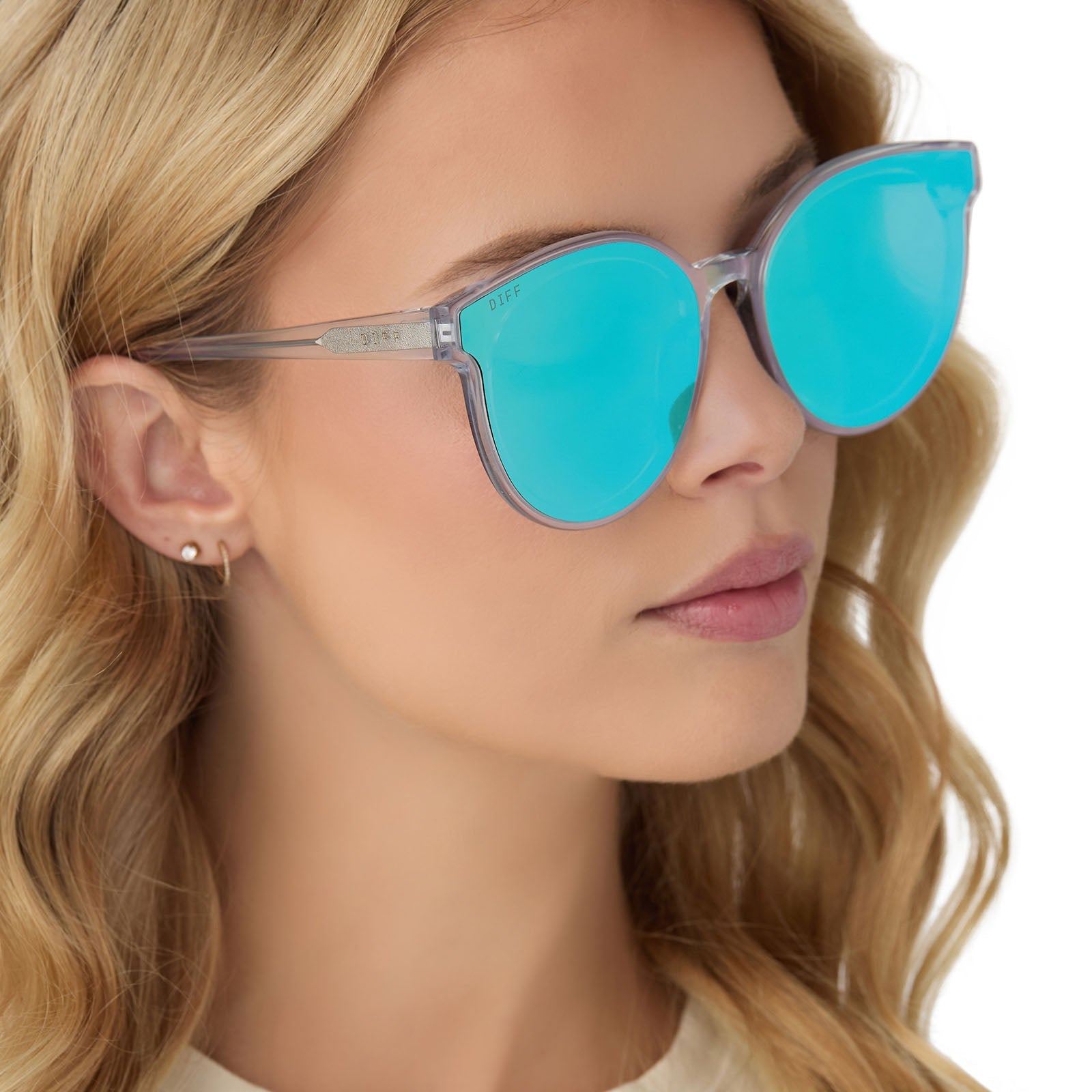 Womens | Gemma Sunglasses | Opalescent Turquoise | Turquoise Ice Lenses