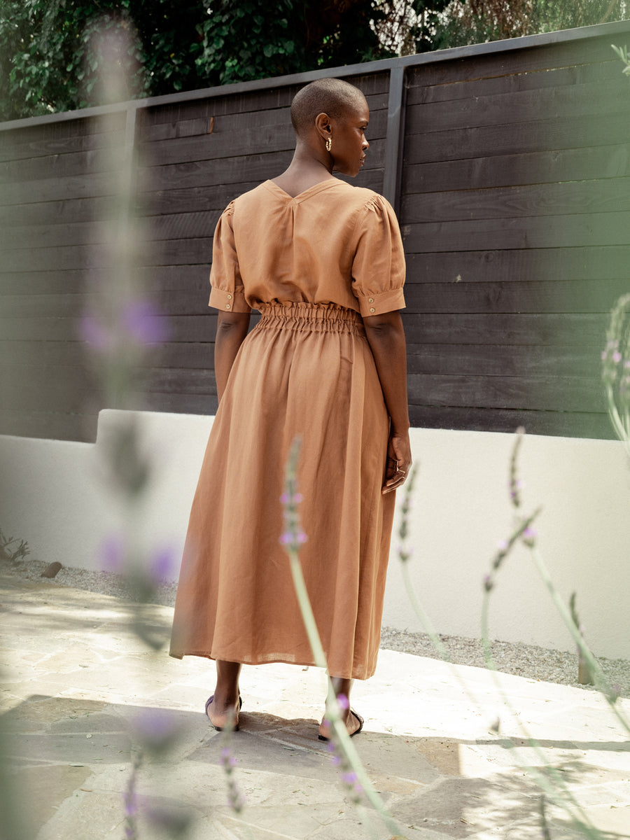 Dreamy A-Line Midi Skirt | Clay