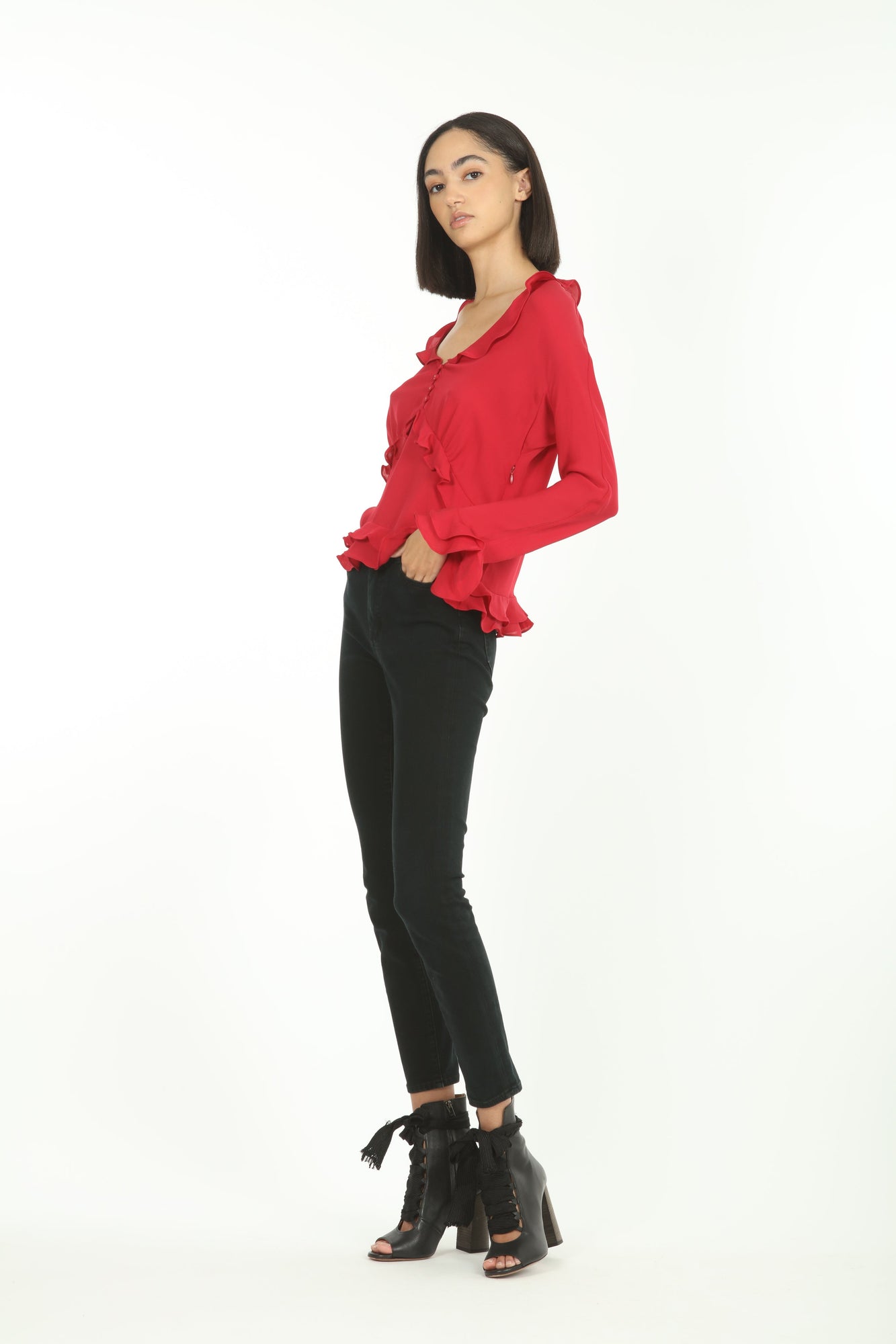 Sander Blouse | Lipstick Red