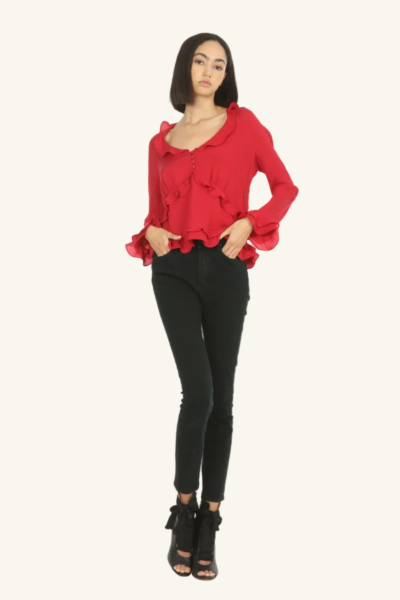 Sander Blouse | Lipstick Red