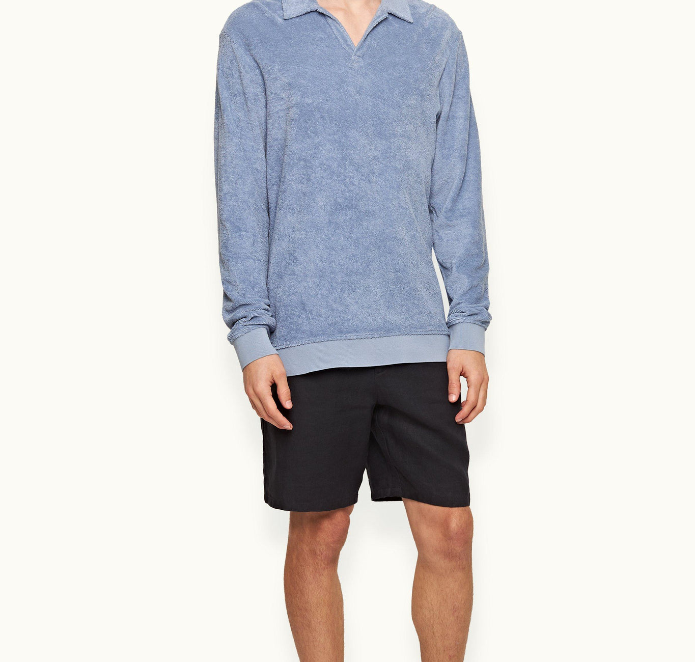 Santino Classic Fit Organic Cotton Towelling Polo Shirt | Springfield Blue