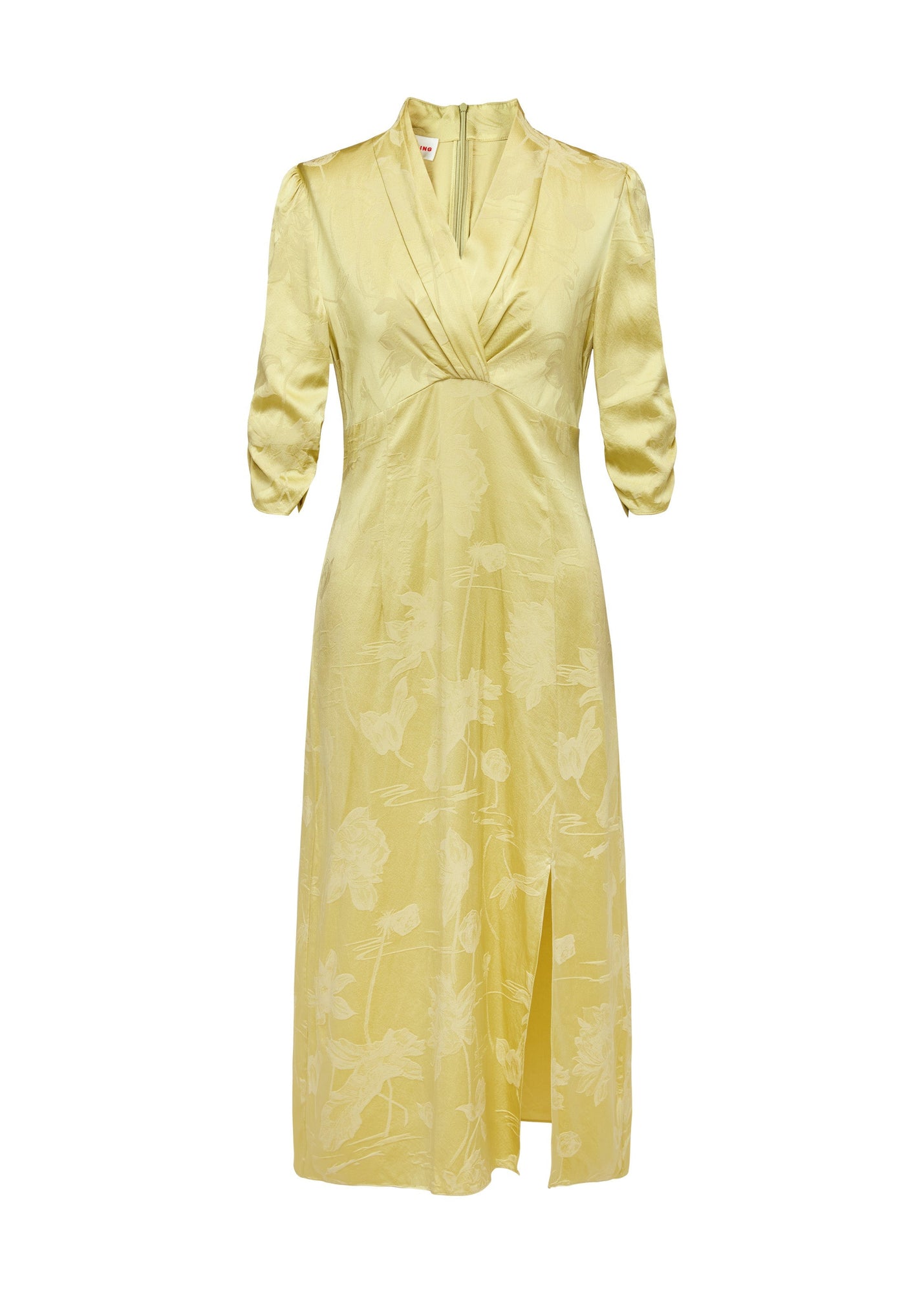 Satin Midi Dress | Yellow