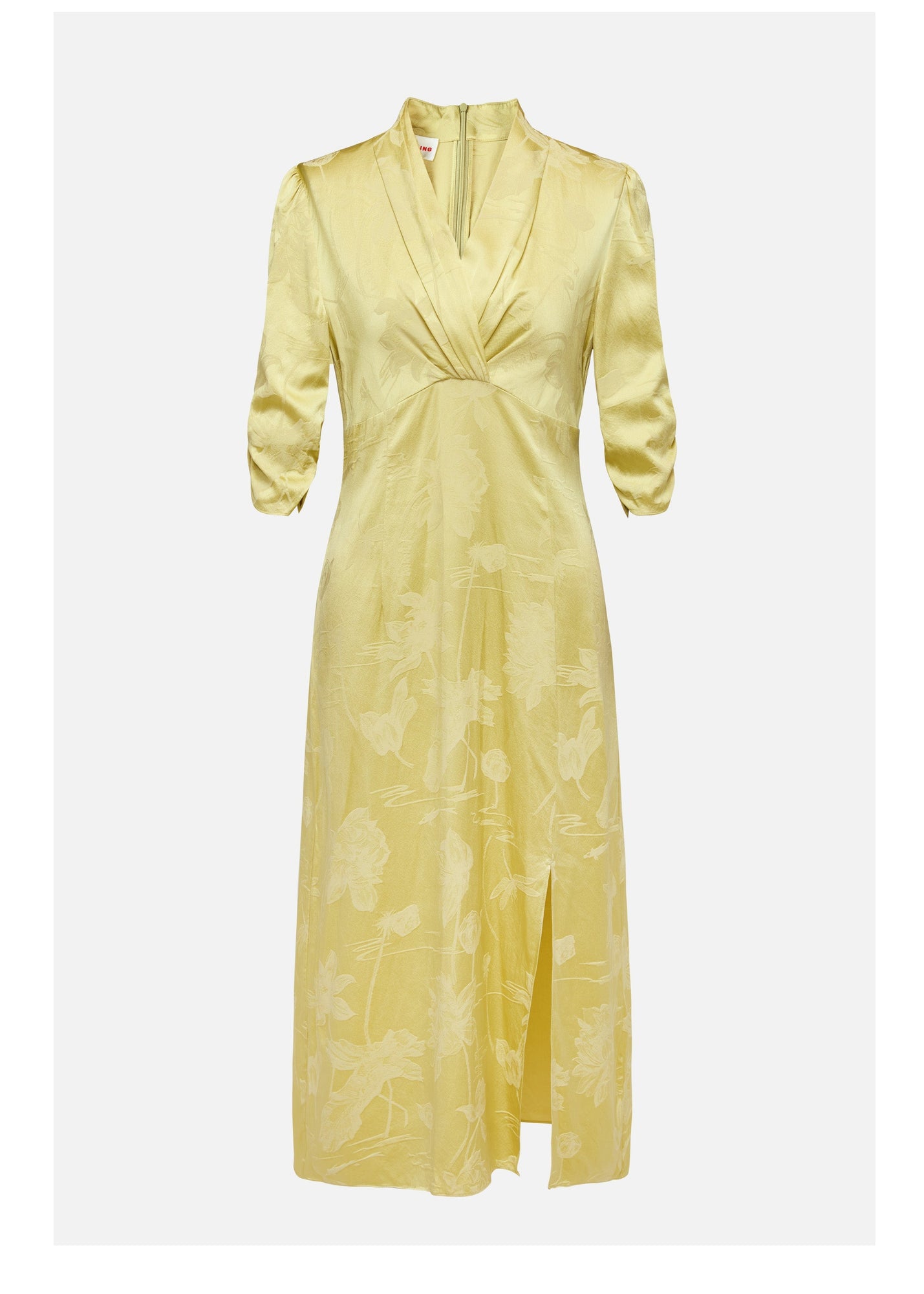Satin Midi Dress | Yellow