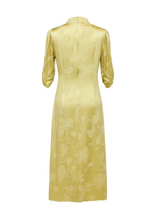 Satin Midi Dress | Yellow