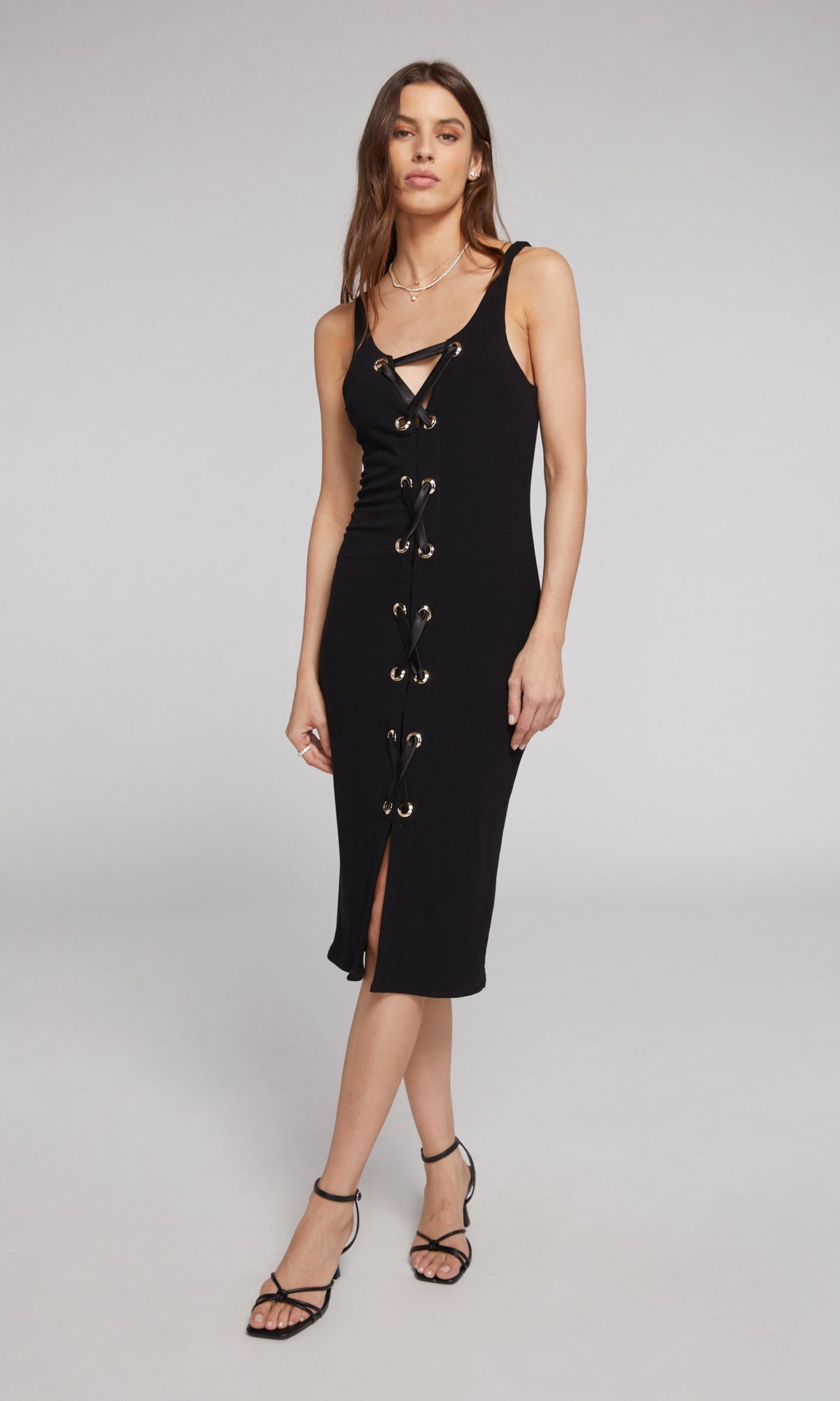 Savannah Lace-Up Dress | Black