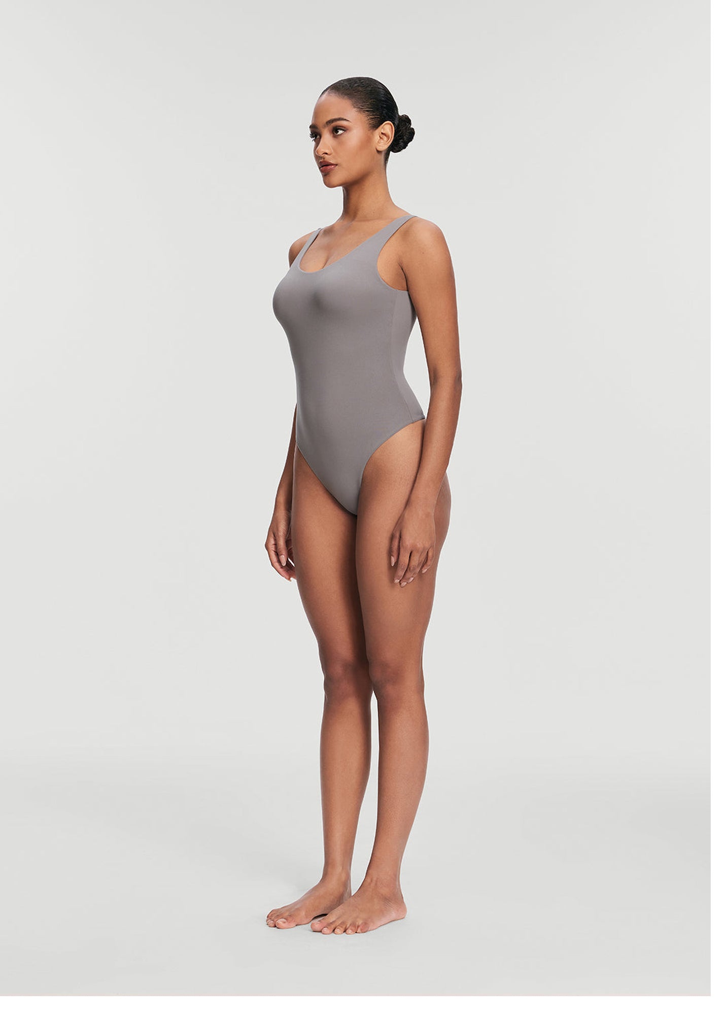 Scoop Back Bodysuit | Cool Gray