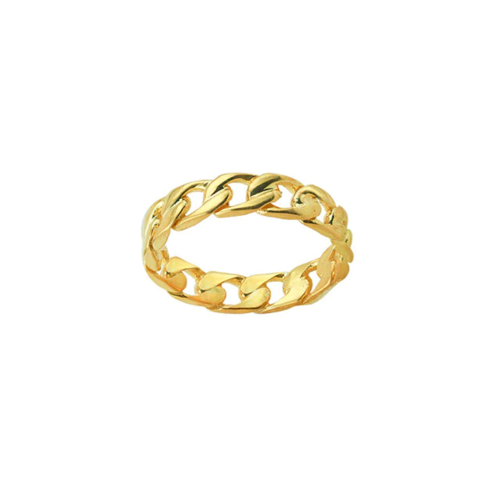 The Mid Size Curb Ring | 18KT Gold Vermeil & Sterling Silver