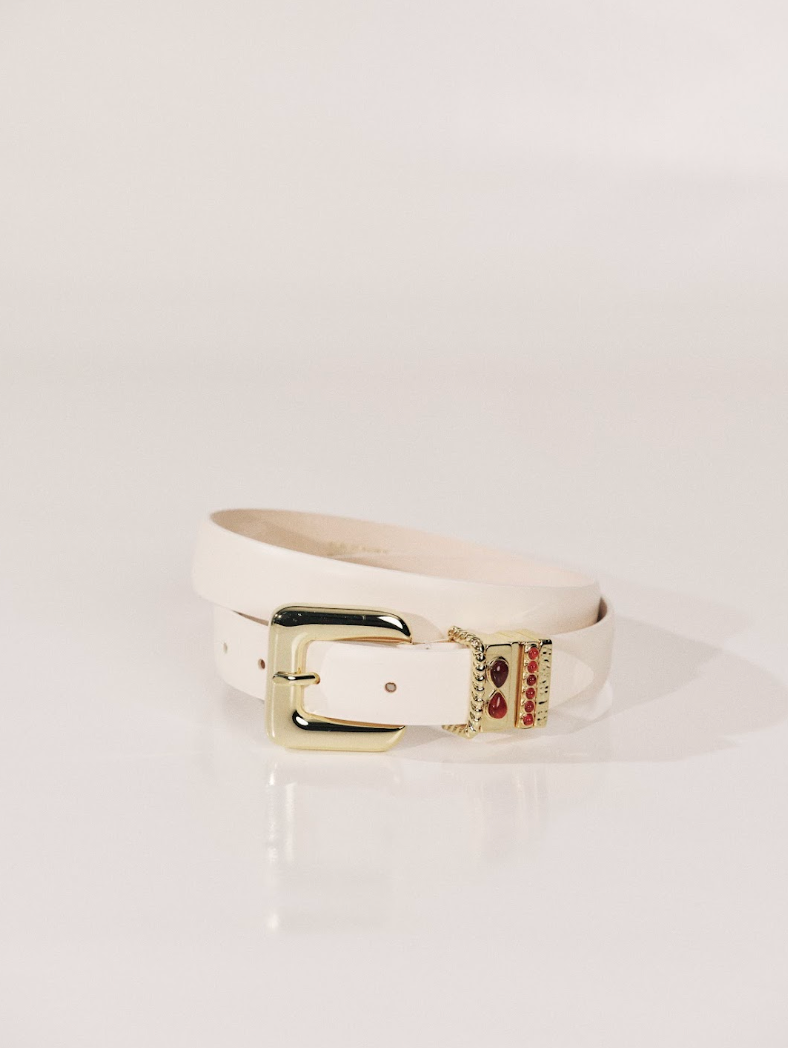 Mara Stone Belt | Ivory & 24K Gold & Rosa