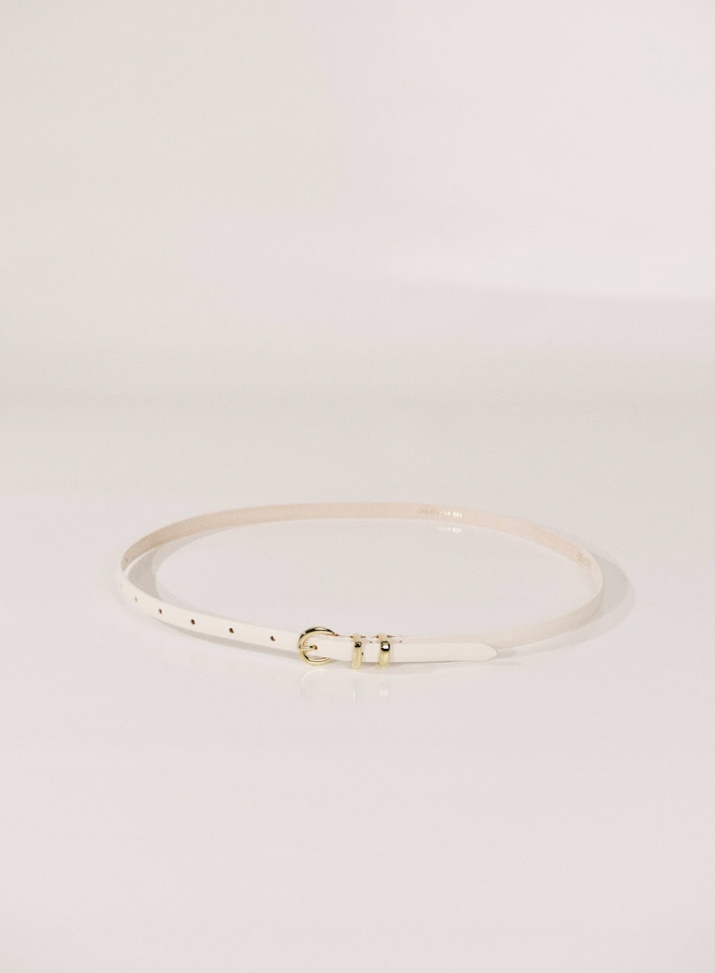 Thin Belt Belt | Ivory & 24K Gold