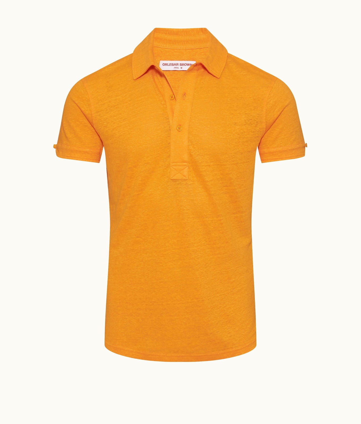Sebastian Linen Tailored Fit Linen Polo Shirt | Calypso Orange