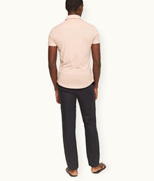 Sebastian Silk Tailored Fit Cotton-Silk Polo Shirt | Seashell Pink