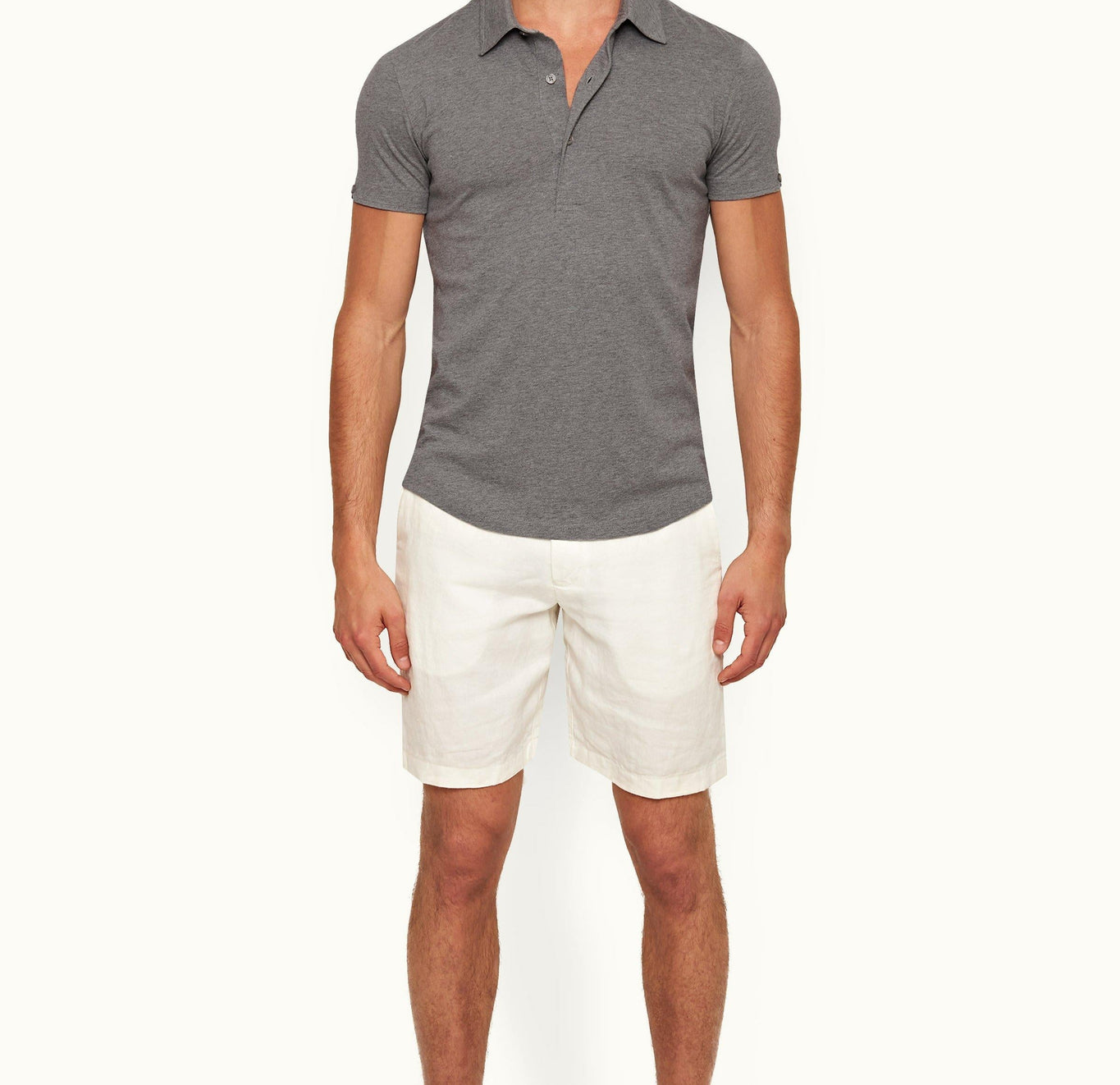 Sebastian Silk Tailored Fit Short-Sleeve Cotton-Silk Polo Shirt | Cinder