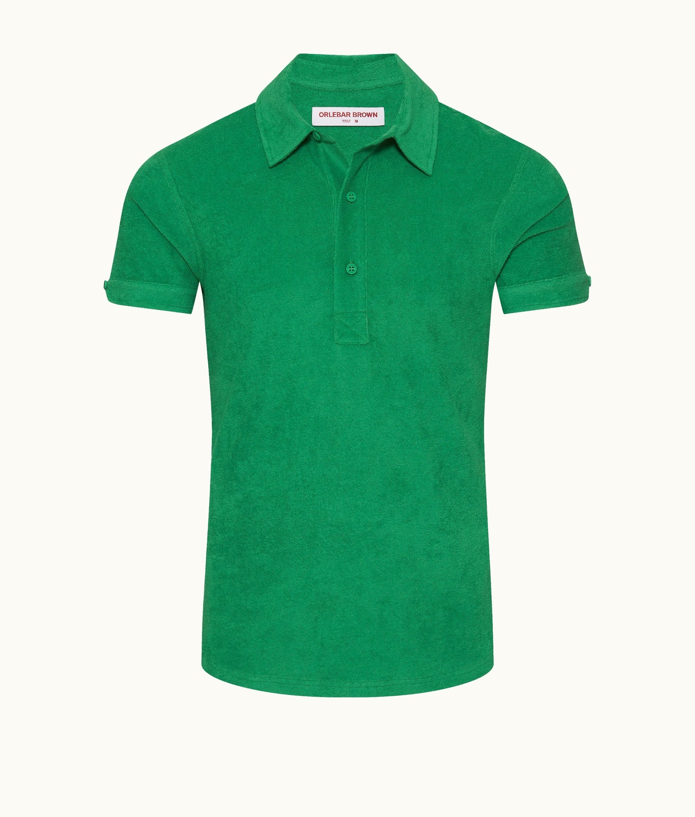Sebastian Towelling Tailored Fit Cotton Towelling Polo Shirt | Caddie Green