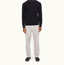 Sedgwick Poplin Tailored Fit Single Pleat Stretch-Cotton Trousers | Oyster Grey