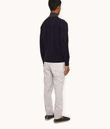 Sedgwick Poplin Tailored Fit Single Pleat Stretch-Cotton Trousers | Oyster Grey
