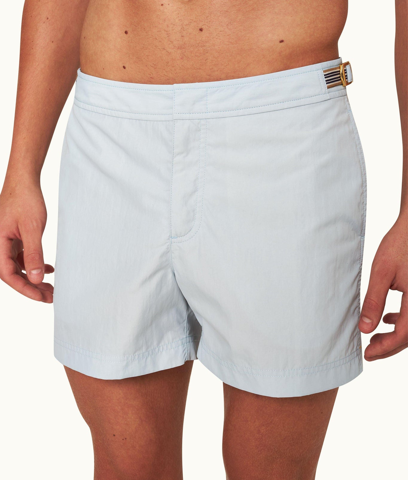 Setter Shorter-Length Waist Tape Trim Swim Shorts | Light Sky Pool