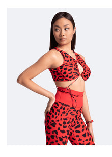 Sexy Front-Tie Support Top | Red Leo