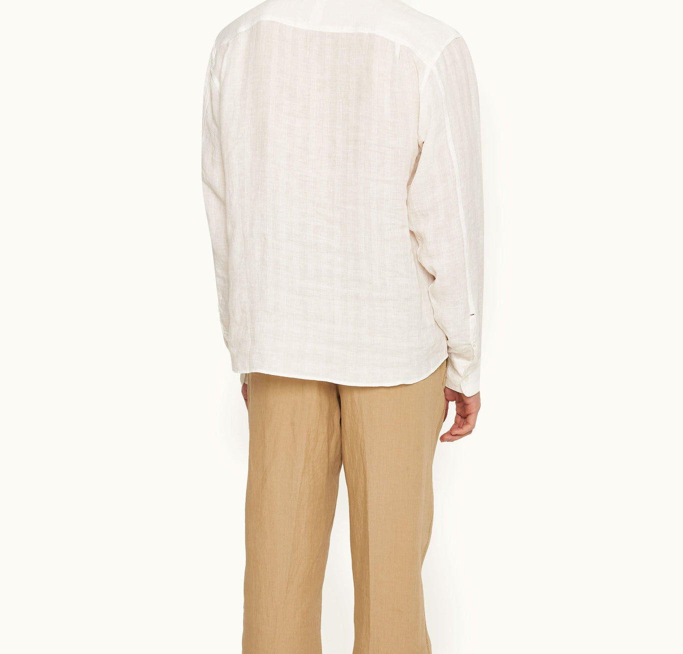 Shanklin Linen Tonal Stripe Relaxed Fit Overhead Shirt Woven | Thasos Beach