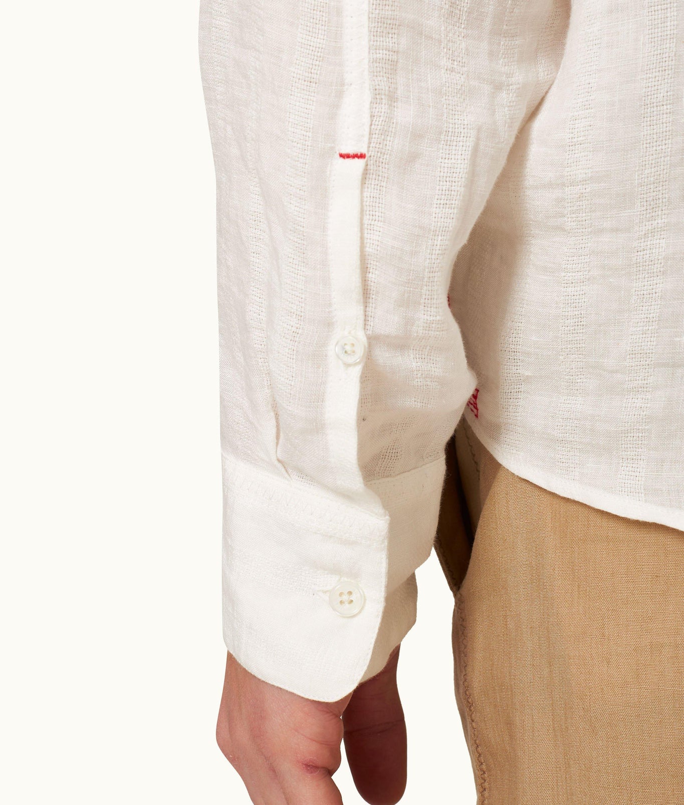 Shanklin Linen Tonal Stripe Relaxed Fit Overhead Shirt Woven | Thasos Beach