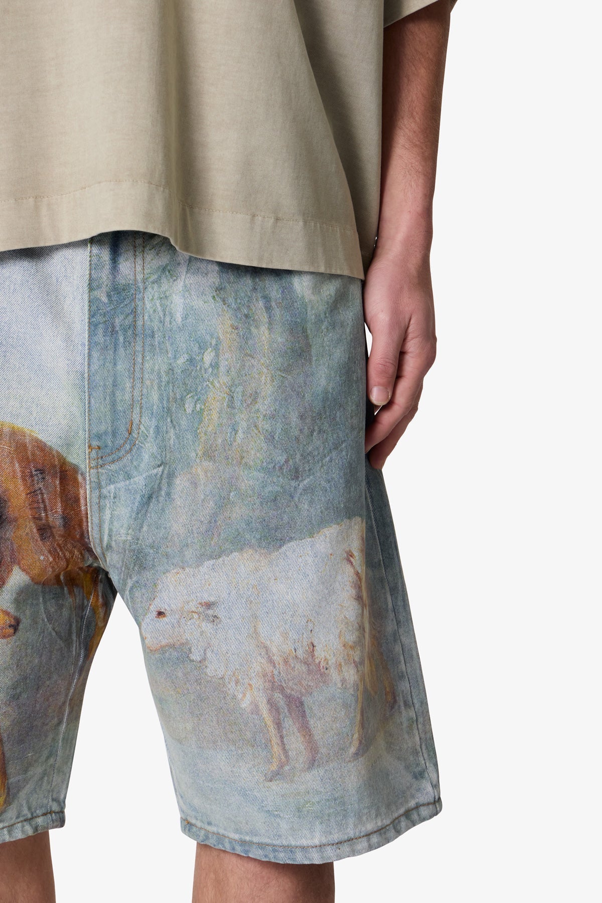 Sheep Hounded Denim Shorts | Multi