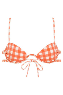 Elany Bikini Top | Shrimp Gingham