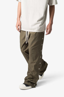 Side Snap Nylon Pants | Olive