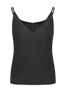 Silk-Blend V-Neck Camisole | Black