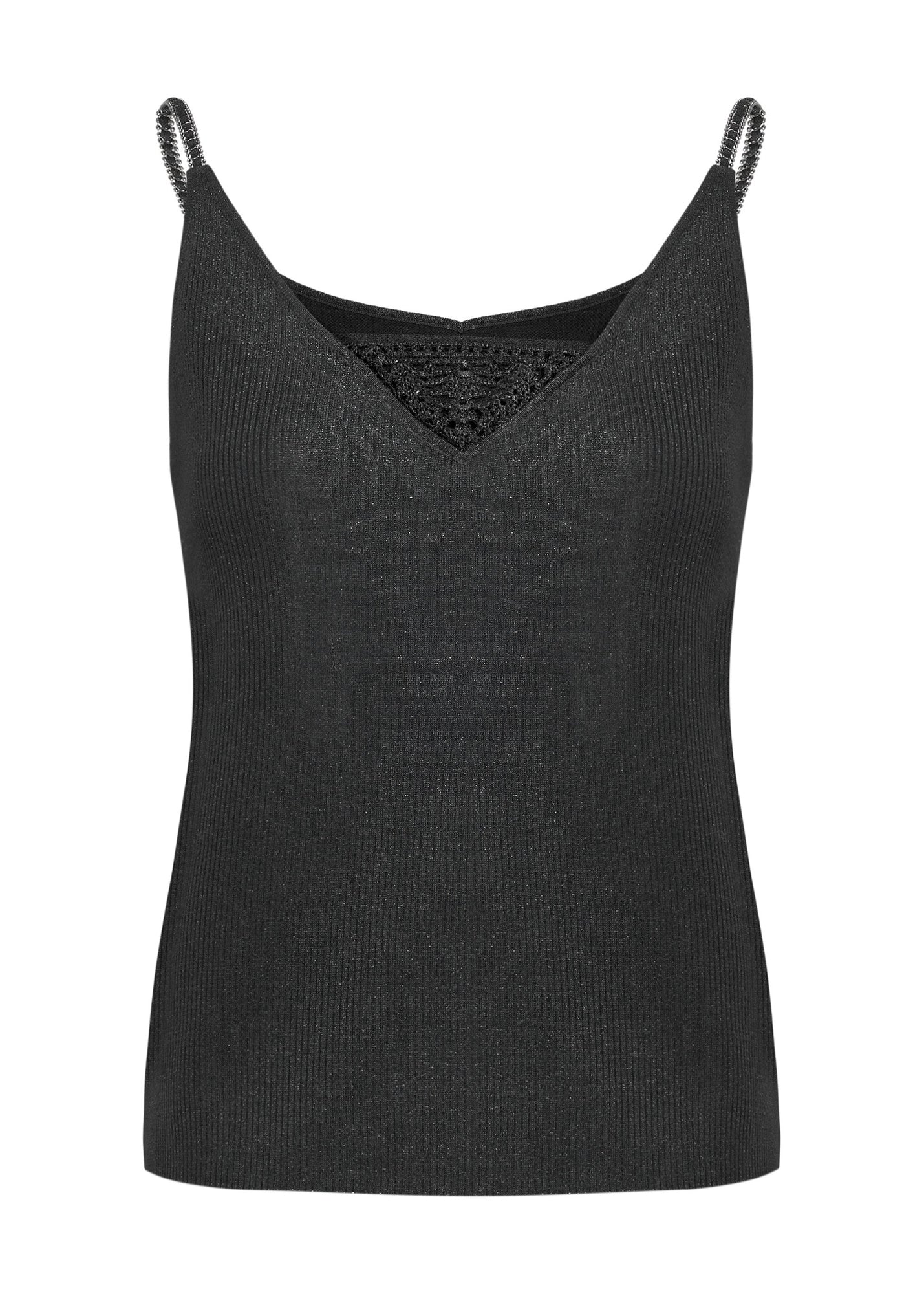 Silk-Blend V-Neck Camisole | Black