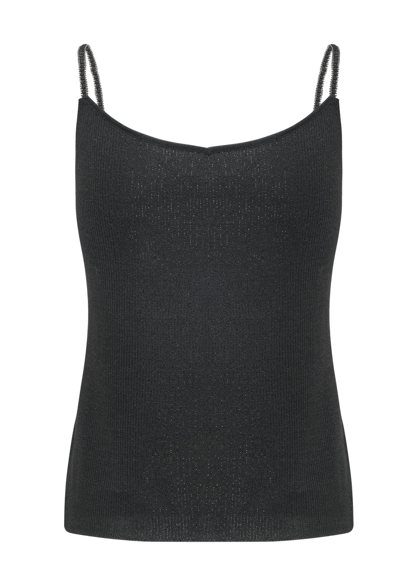 Silk-Blend V-Neck Camisole | Black