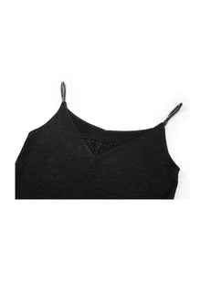 Silk-Blend V-Neck Camisole | Black