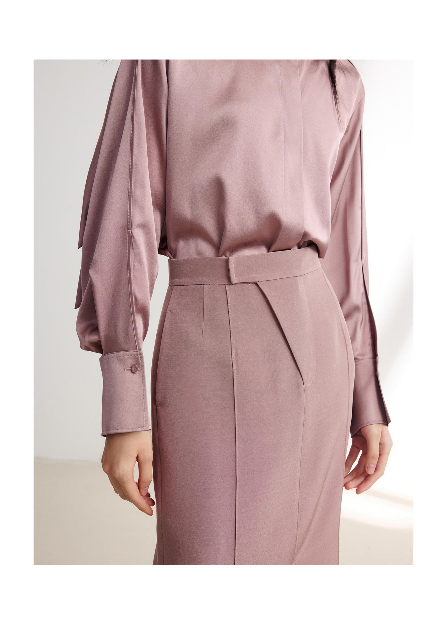 Silk-Wool Pleated Skirt | Purple