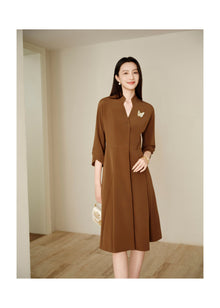 Silk Dress | Brown