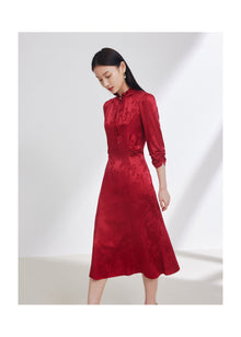 Silk Dress | Wine Red