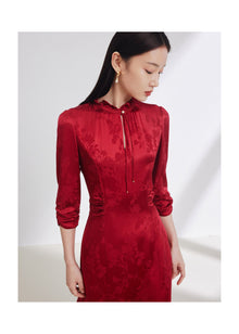 Silk Dress | Wine Red