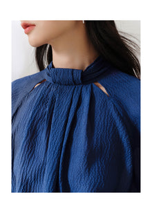 Silk Long-Sleeve Shirt | Navy