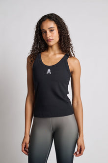 Terez | Skinny Strap Rib Tank | Black